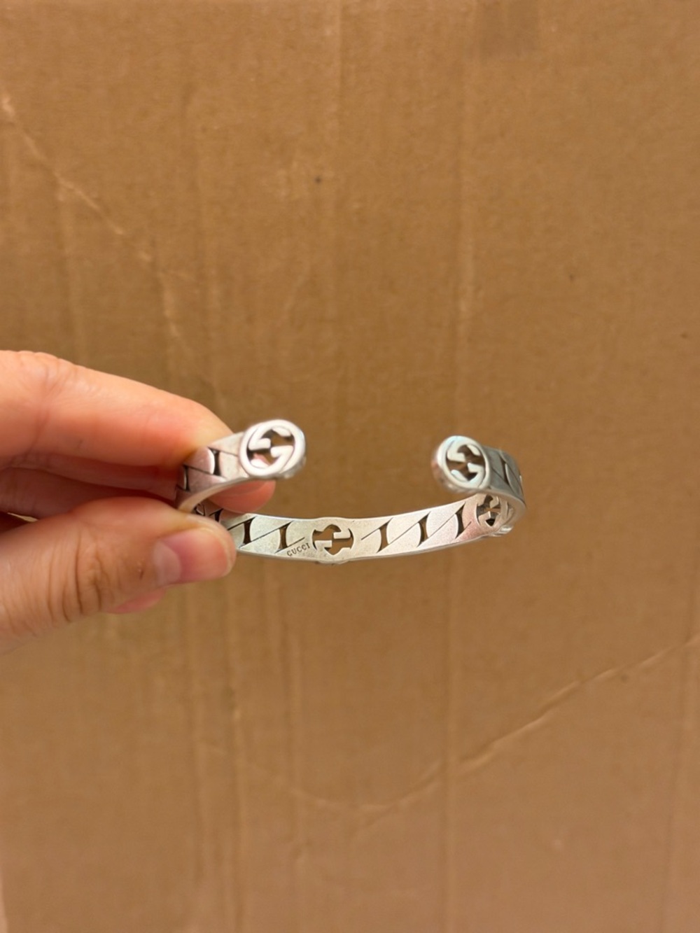 Silver Gucci Cuff Bracelet - Picture 8 of 11